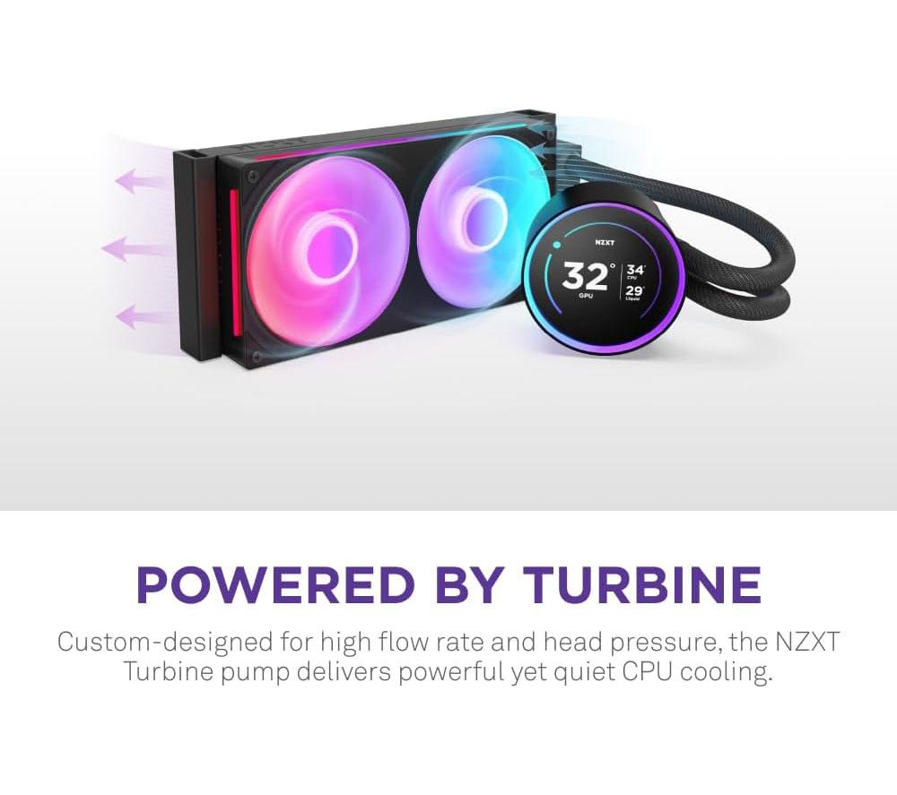 NZXT Kraken Elite 240 RGB 240 mm Liquid CPU Cooler 2000 RPM - RGB LED, Black image number 8 of 12