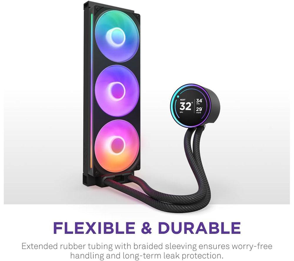 NZXT Kraken Elite 360 RGB 360 mm Liquid CPU Cooler - RGB LED, Black image number 10 of 12