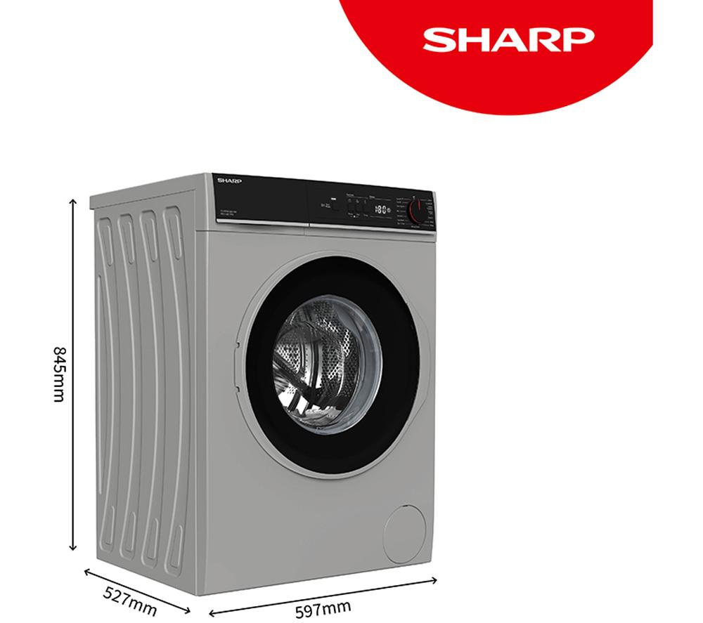 SHARP ES-NFA814BA1NA-EN 8 kg 1400 Spin Washing Machine - Silver image number 2 of 12