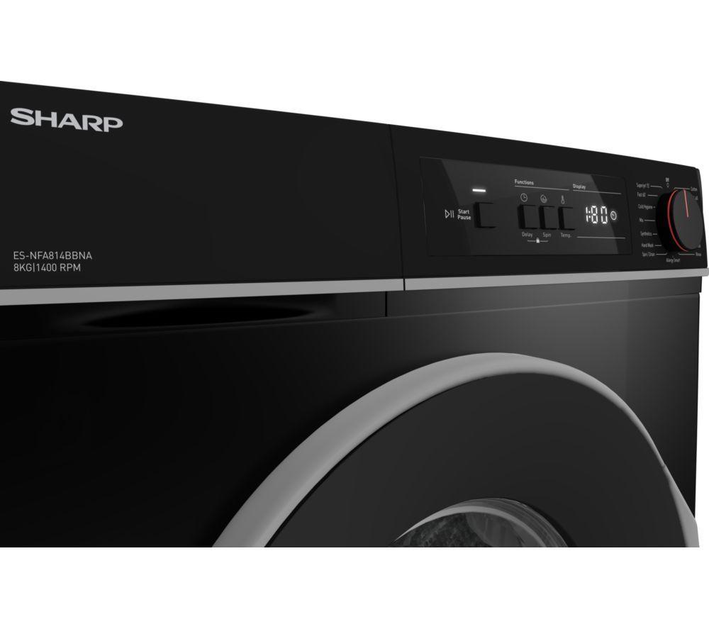 SHARP ES-NFA814BBNA-EN 8 kg 1400 Spin Washing Machine - Black image number 5 of 12