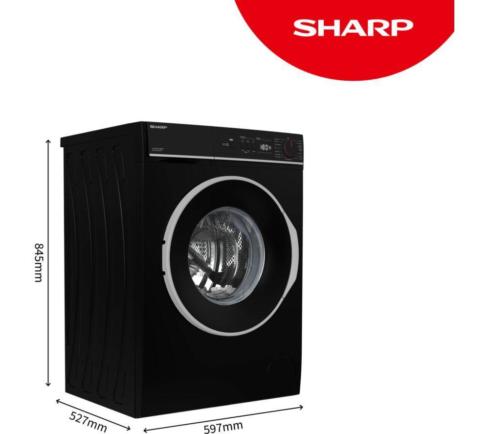 SHARP ES-NFA814BBNA-EN 8 kg 1400 Spin Washing Machine - Black image number 8 of 12