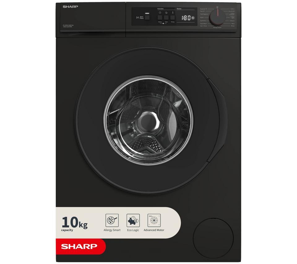 SHARP ES-NFA014BM1NA-EN 10 kg 1400 Spin Washing Machine - Matte Black