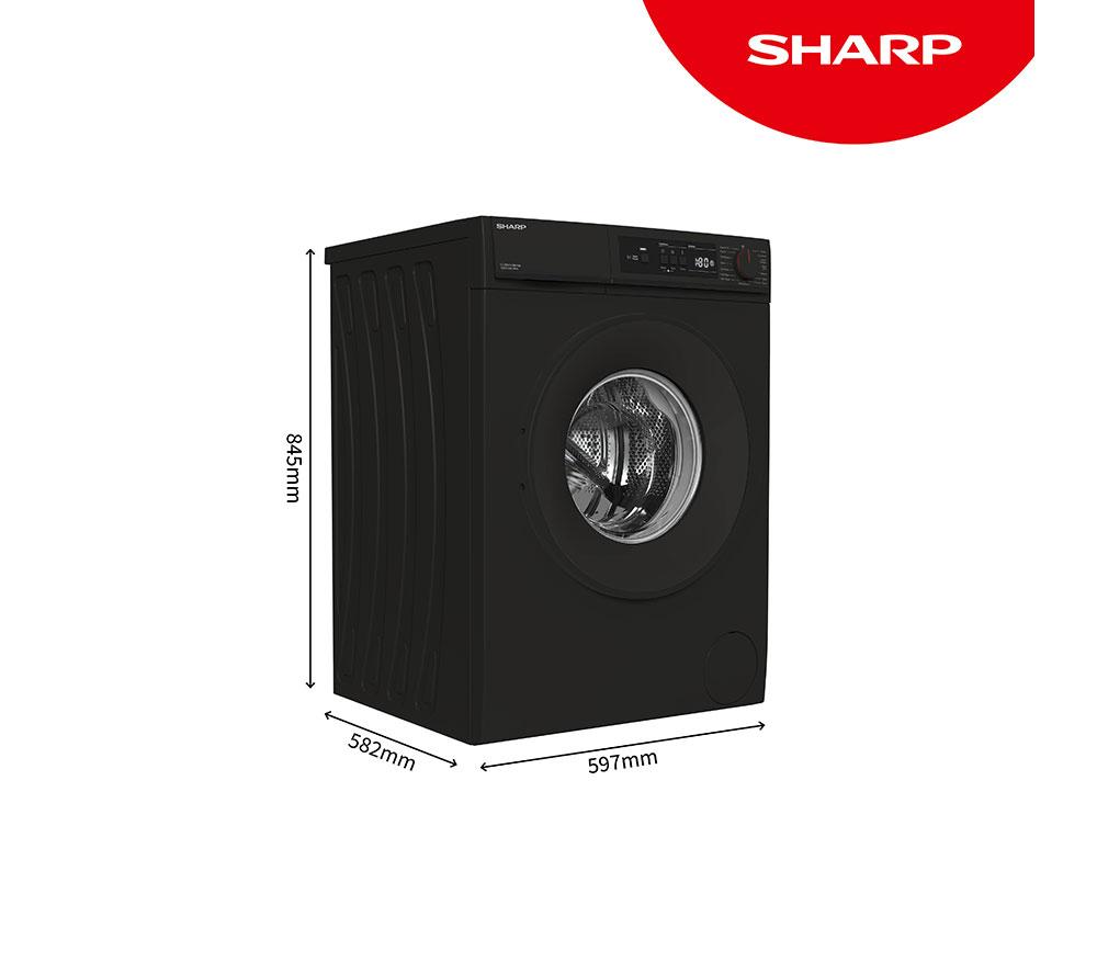 SHARP ES-NFA014BM1NA-EN 10 kg 1400 Spin Washing Machine - Matte Black image number 2 of 12
