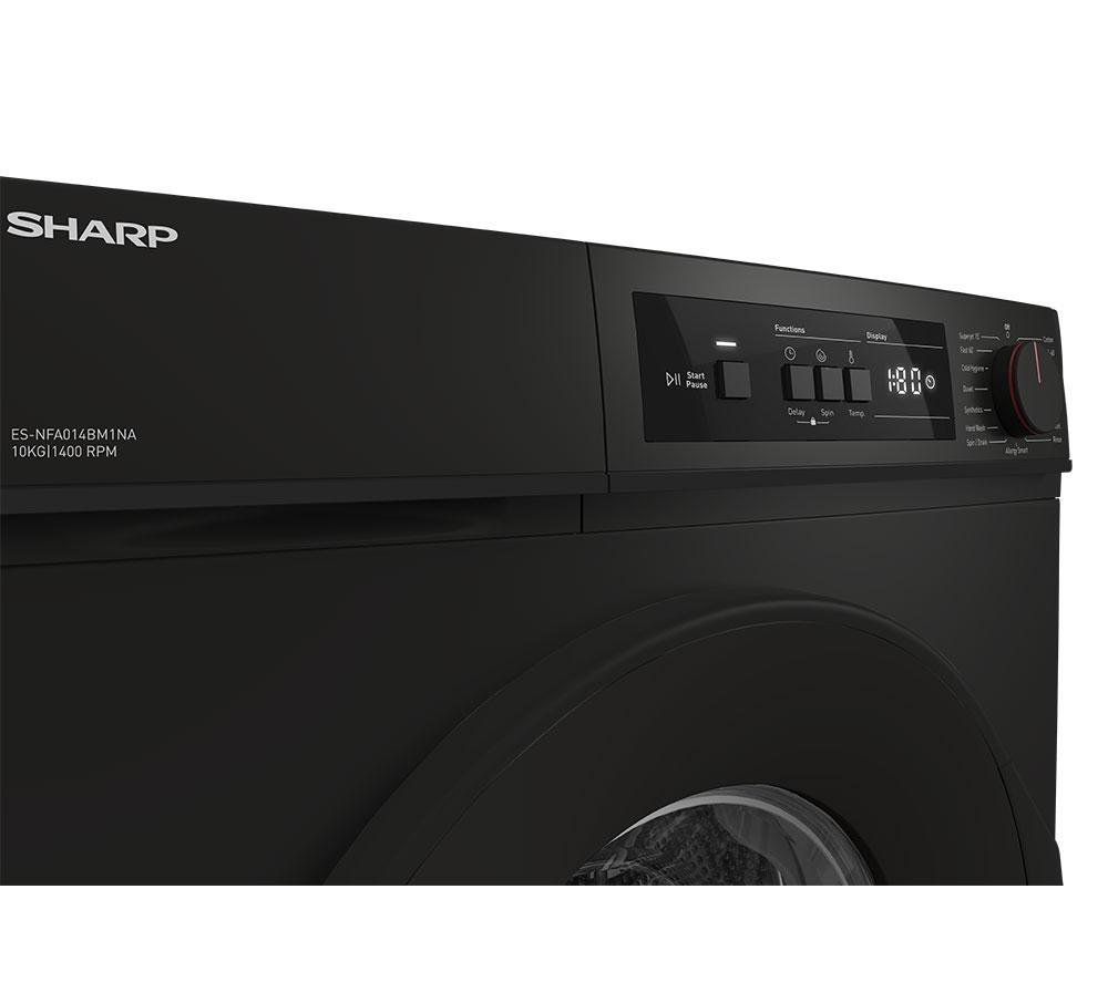 SHARP ES-NFA014BM1NA-EN 10 kg 1400 Spin Washing Machine - Matte Black image number 11 of 12