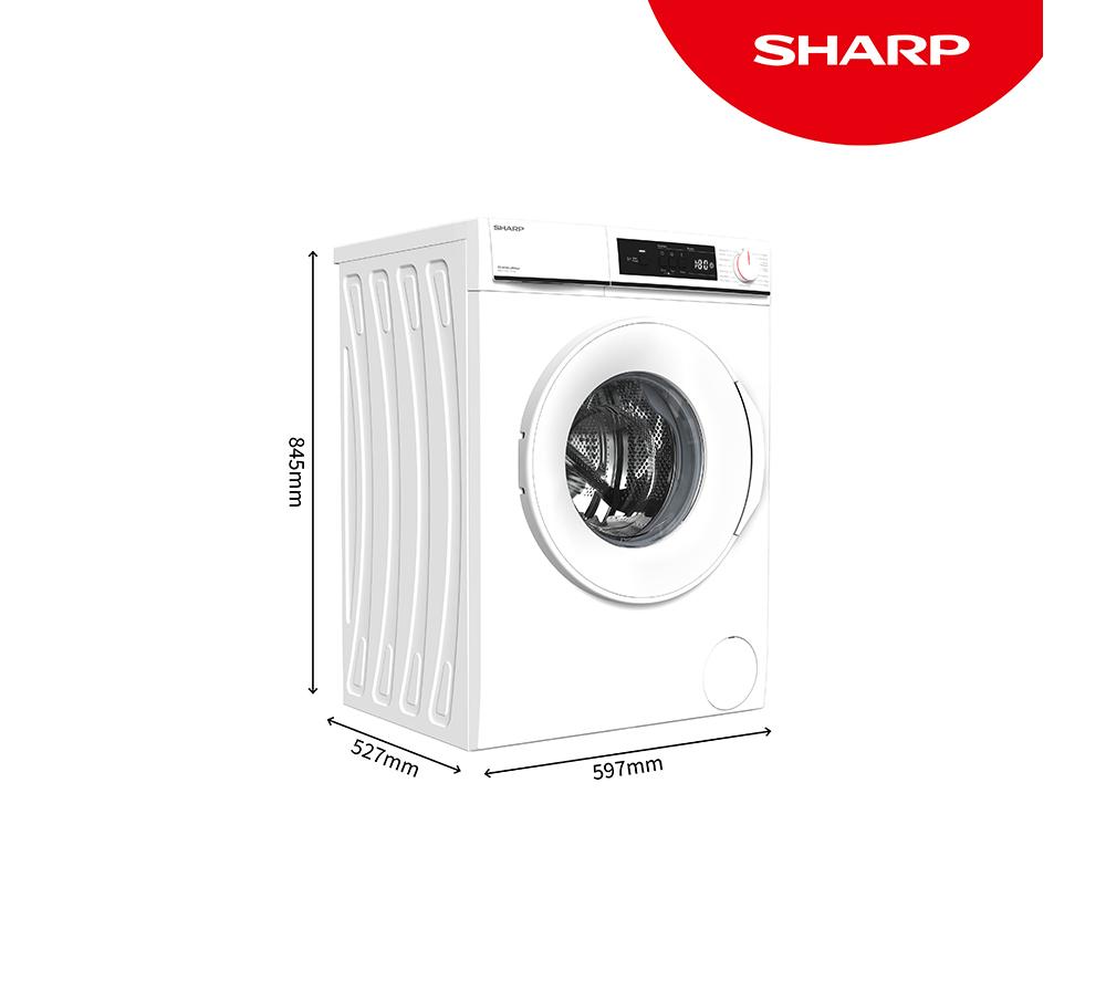 SHARP ES-NFA814BWNA-EN 8 kg 1400 Spin Washing Machine - White image number 2 of 17