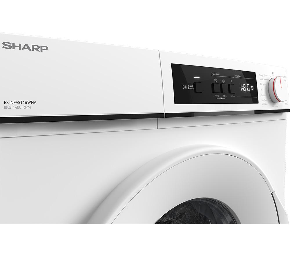 SHARP ES-NFA814BWNA-EN 8 kg 1400 Spin Washing Machine - White image number 11 of 17