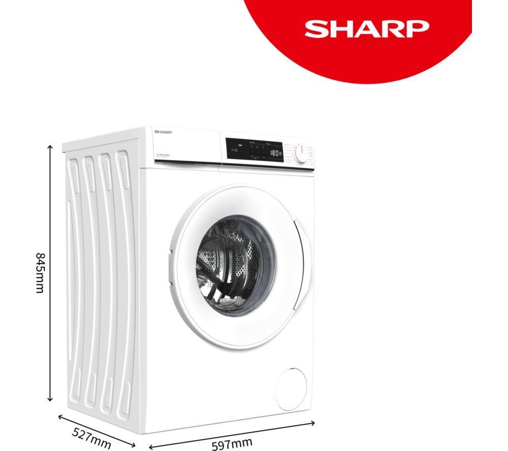 SHARP ES-NFA814BWNA-EN 8 kg 1400 Spin Washing Machine - White image number 16 of 17