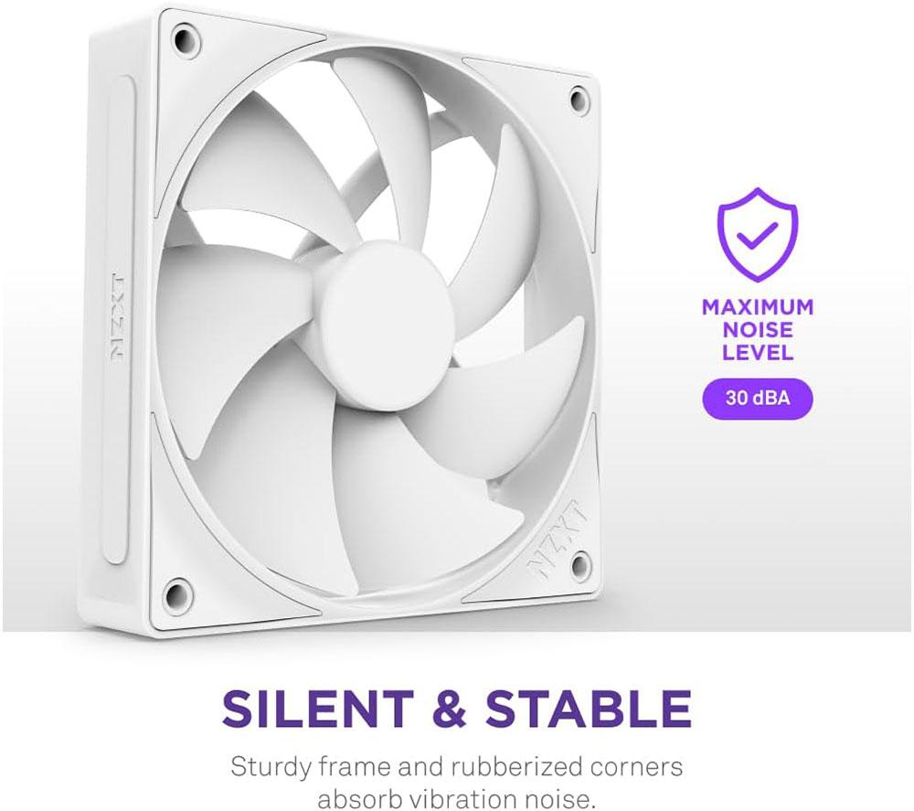 NZXT F120P Static Pressure 120 mm PWM Fan - Single, White image number 5 of 7