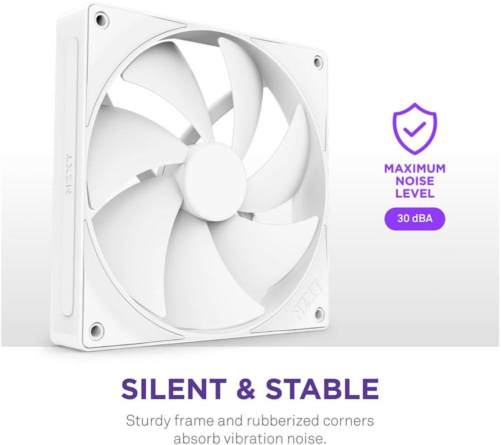 NZXT F140P Static Pressure 140 mm PWM Fan - Single, White image number 2 of 7