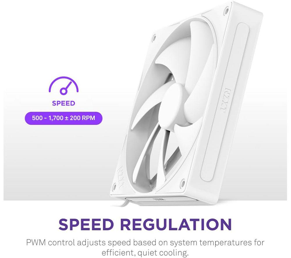 NZXT F140P Static Pressure 140 mm PWM Fan - Single, White image number 7 of 7