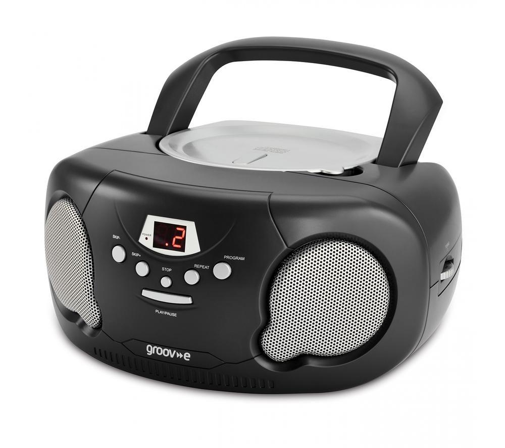 GROOV-E GVPS733CD10/BK Portable FM/AM Boombox & Children's Stories CD - Black image number 3 of 3