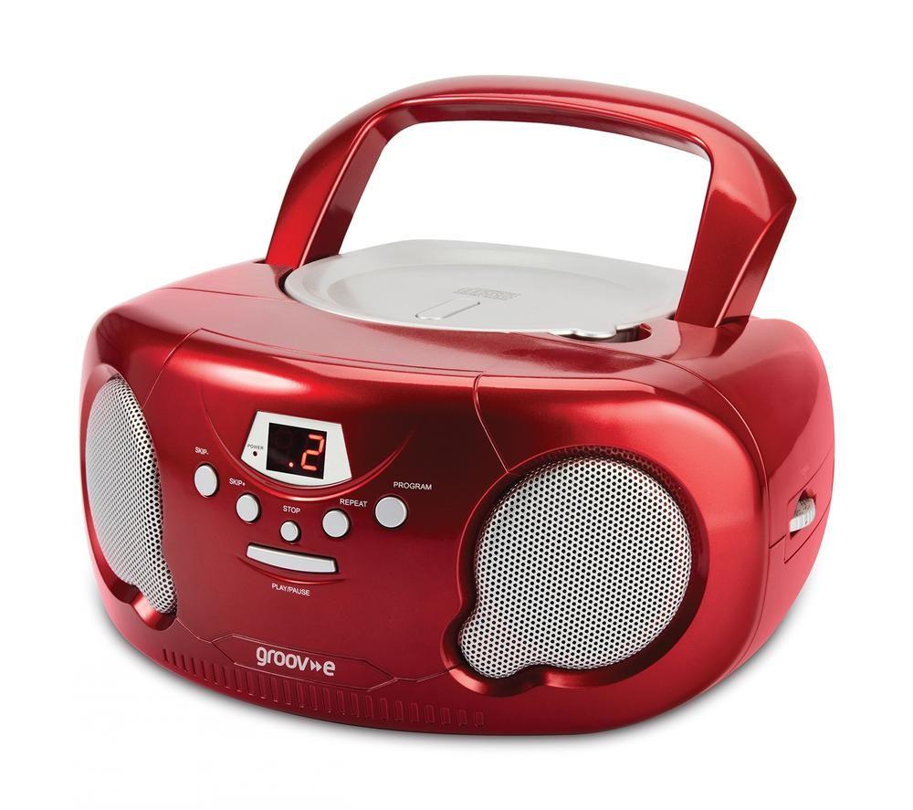 GROOV-E GVPS733CD10/RD Portable FM/AM Boombox & Children's Stories CD - Red image number 2 of 4