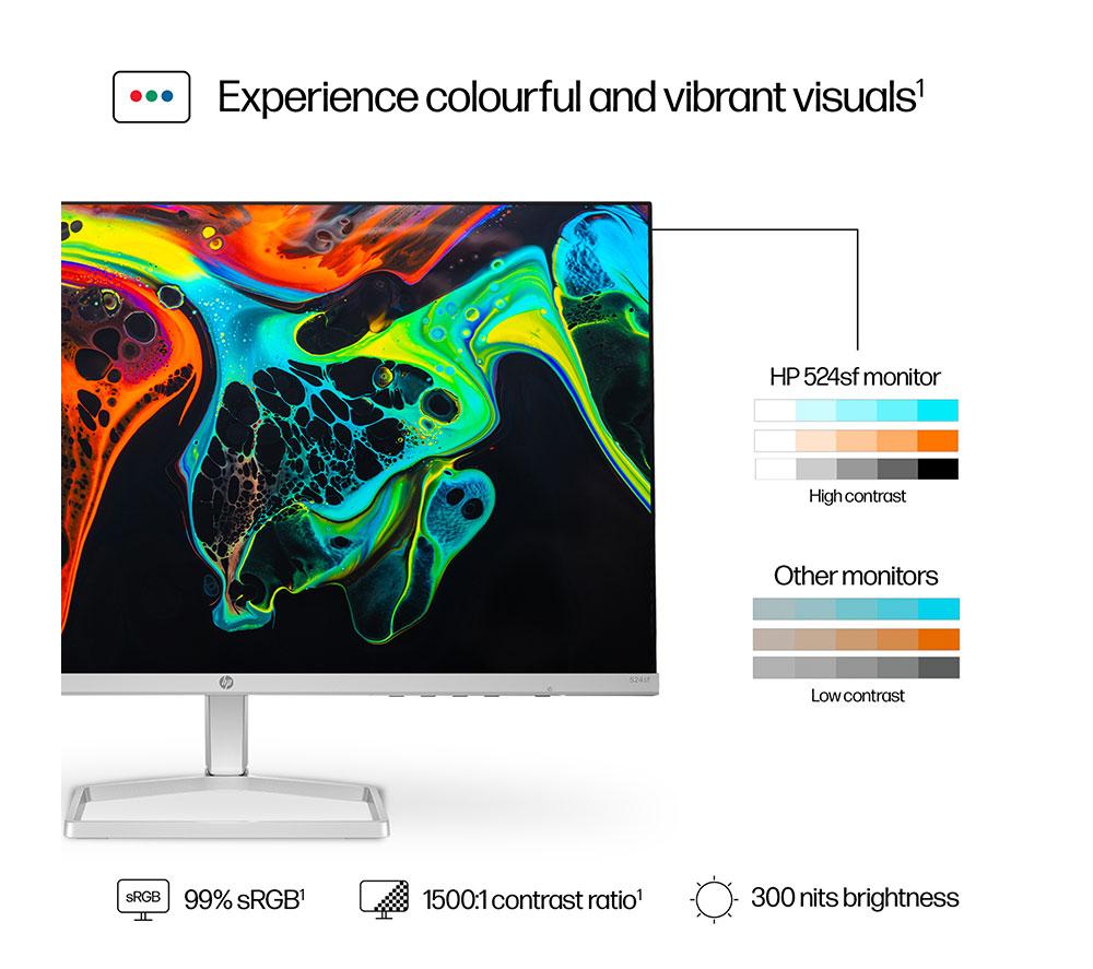 HP Series 5 524sf Full HD 24" IPS LCD Monitor - Black & Silver image number 4 of 15