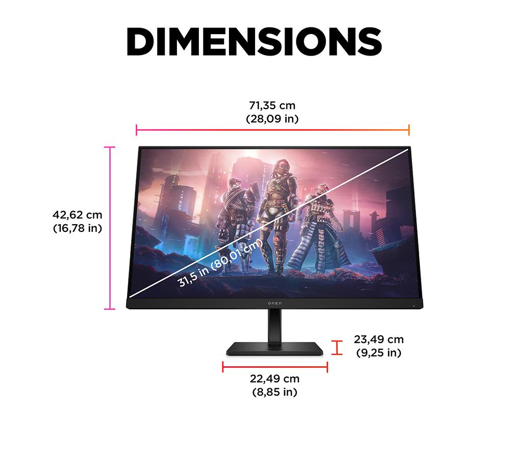 HP OMEN 32q Quad HD 31.5" LED Gaming Monitor - Black image number 5 of 16