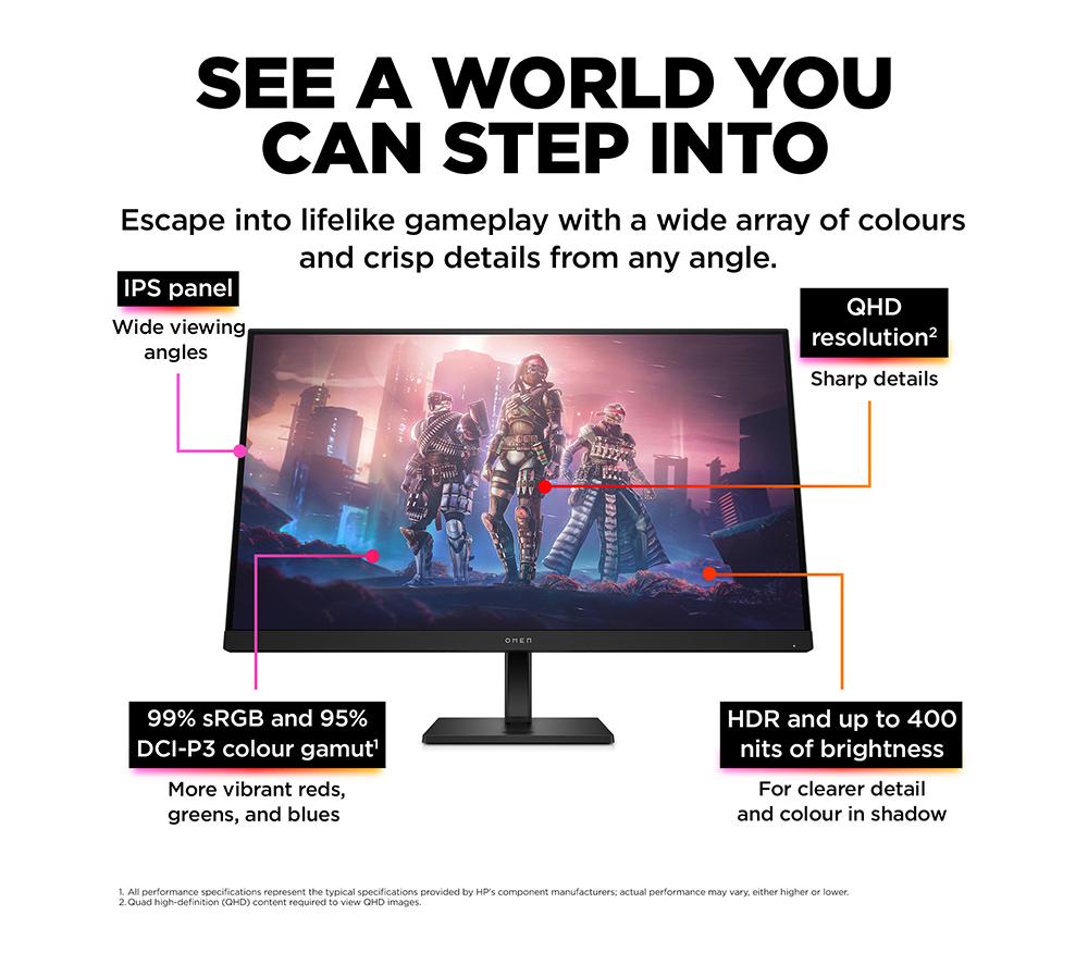 HP OMEN 32q Quad HD 31.5" LED Gaming Monitor - Black image number 8 of 16