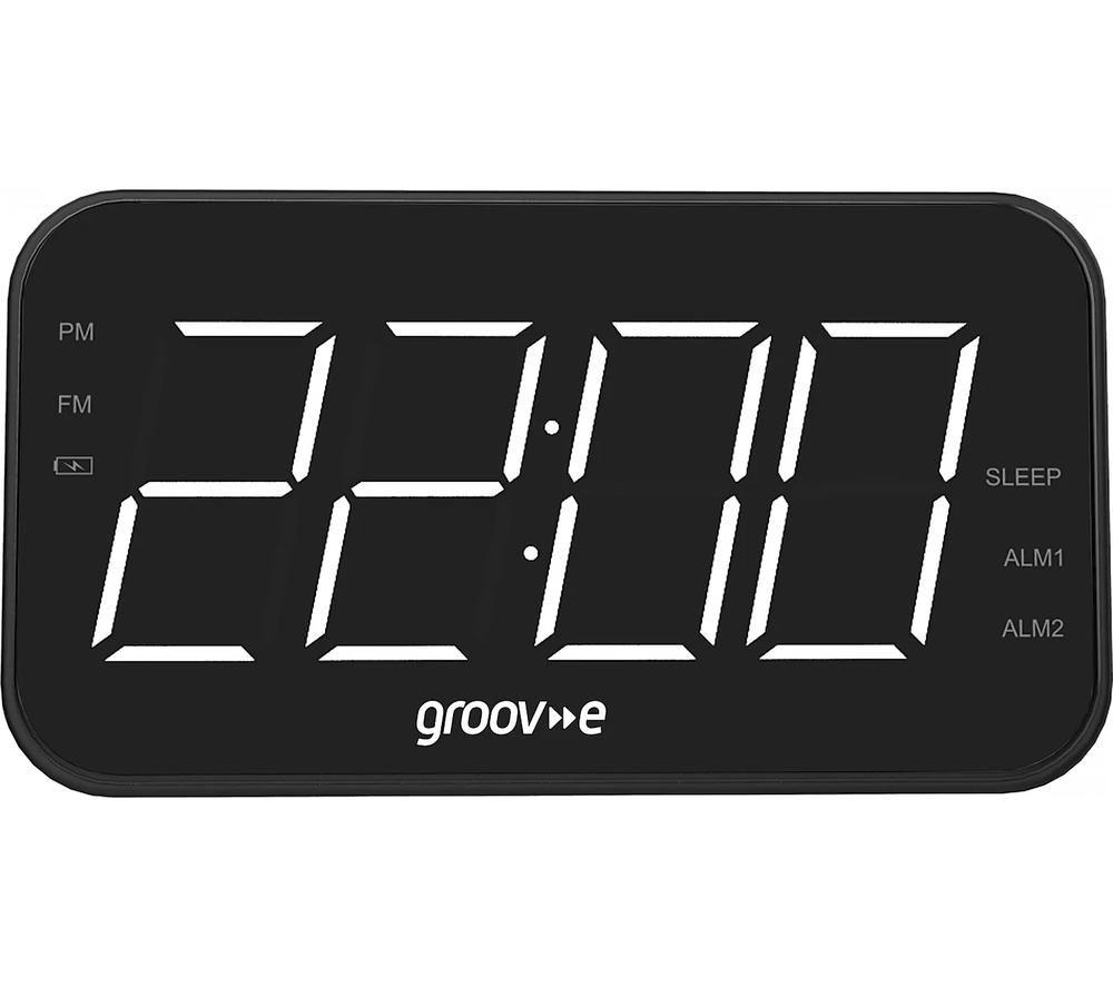 Groov-E Radio Curve Portable Fm Clock Radio - Black, Black
