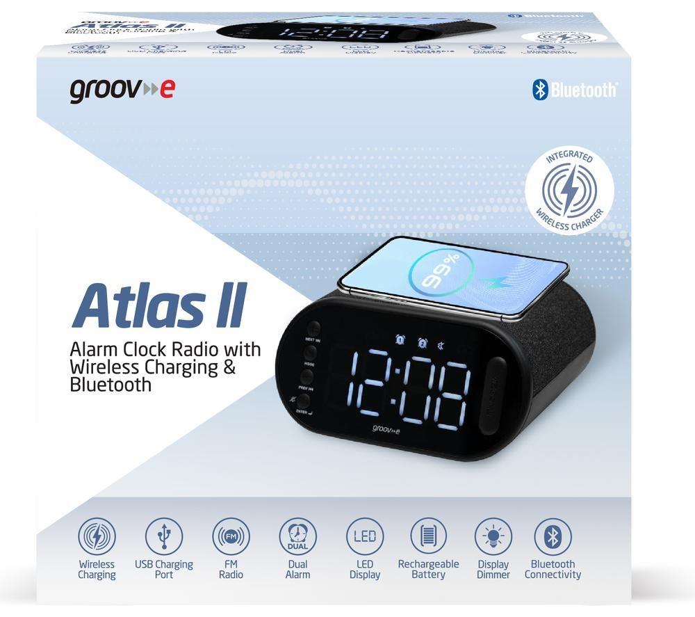 GROOV-E Atlas II GVCR06BK FM Bluetooth Clock Radio - Black image number 4 of 6