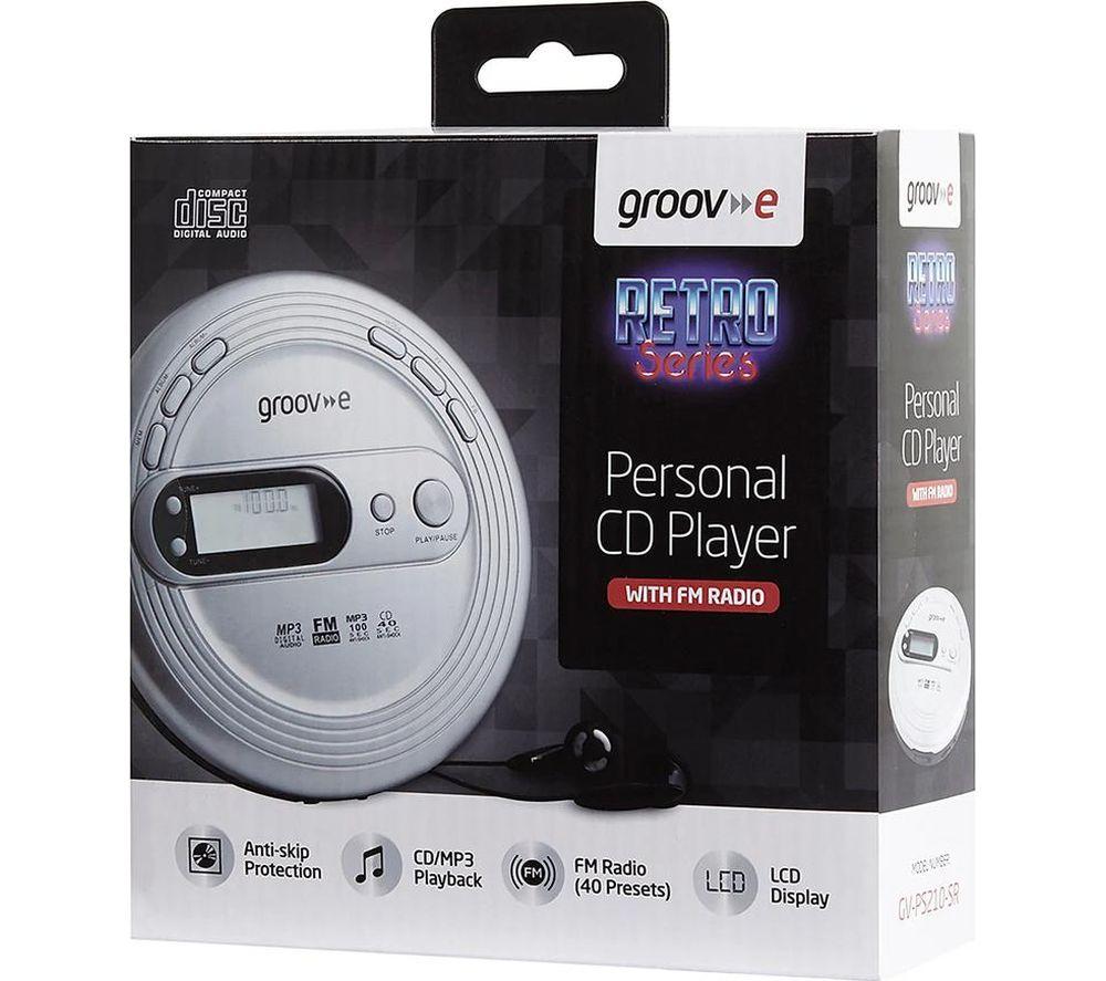GROOV-E Retro Series GV-PS210 Personal CD Player with Radio - Silver image number 5 of 6