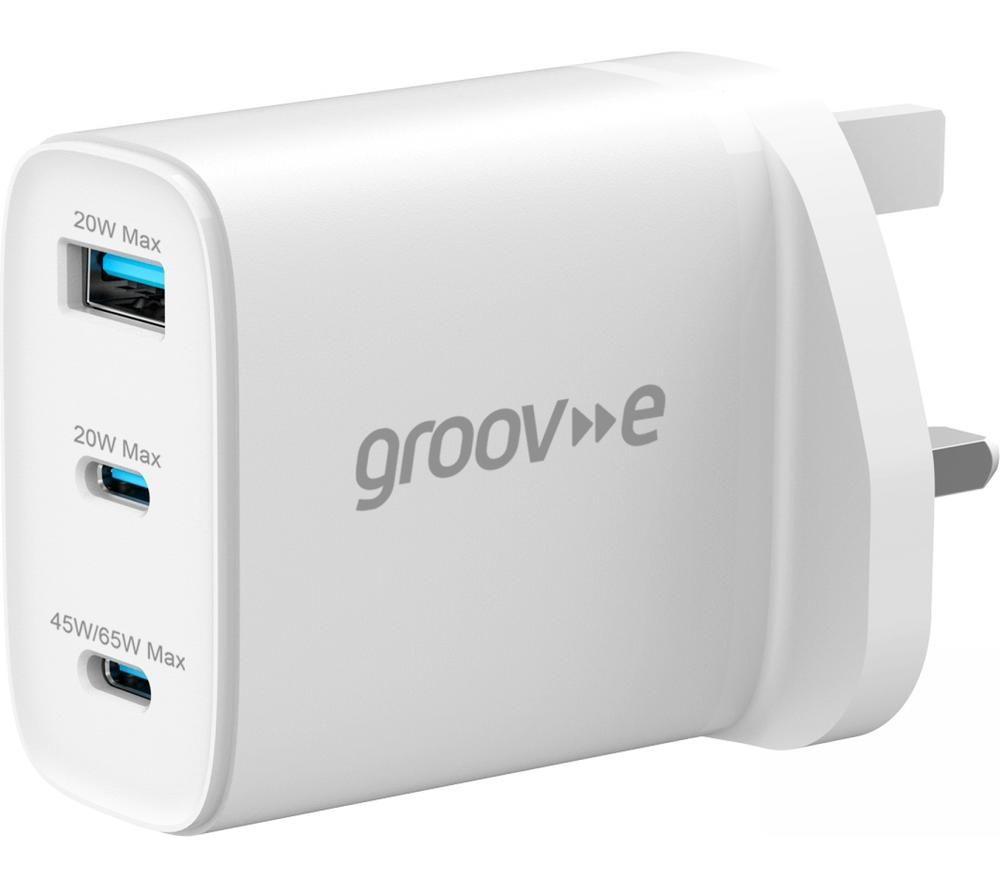 Groov-E Gvma109we 65 W Gan Usb Charger, White
