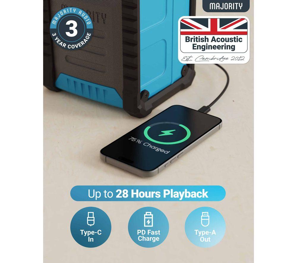 MAJORITY Landbeach Portable DAB+/FM Radio - Blue & Black image number 2 of 6