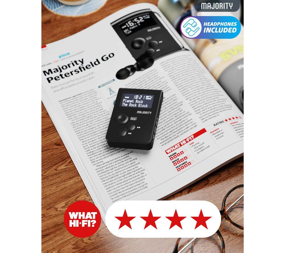 MAJORITY Petersfield Go Portable DAB+/FM Radio - Black image number 6 of 8