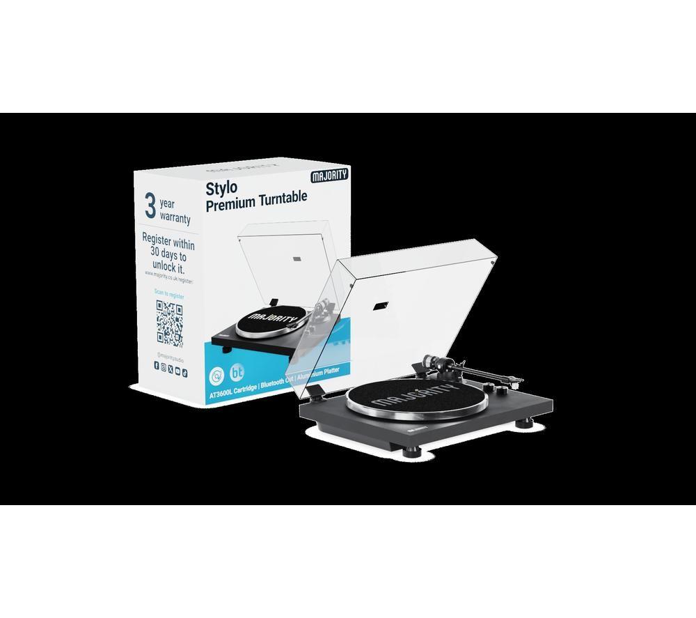 MAJORITY Stylo Belt Drive Bluetooth Turntable - Black image number 7 of 7