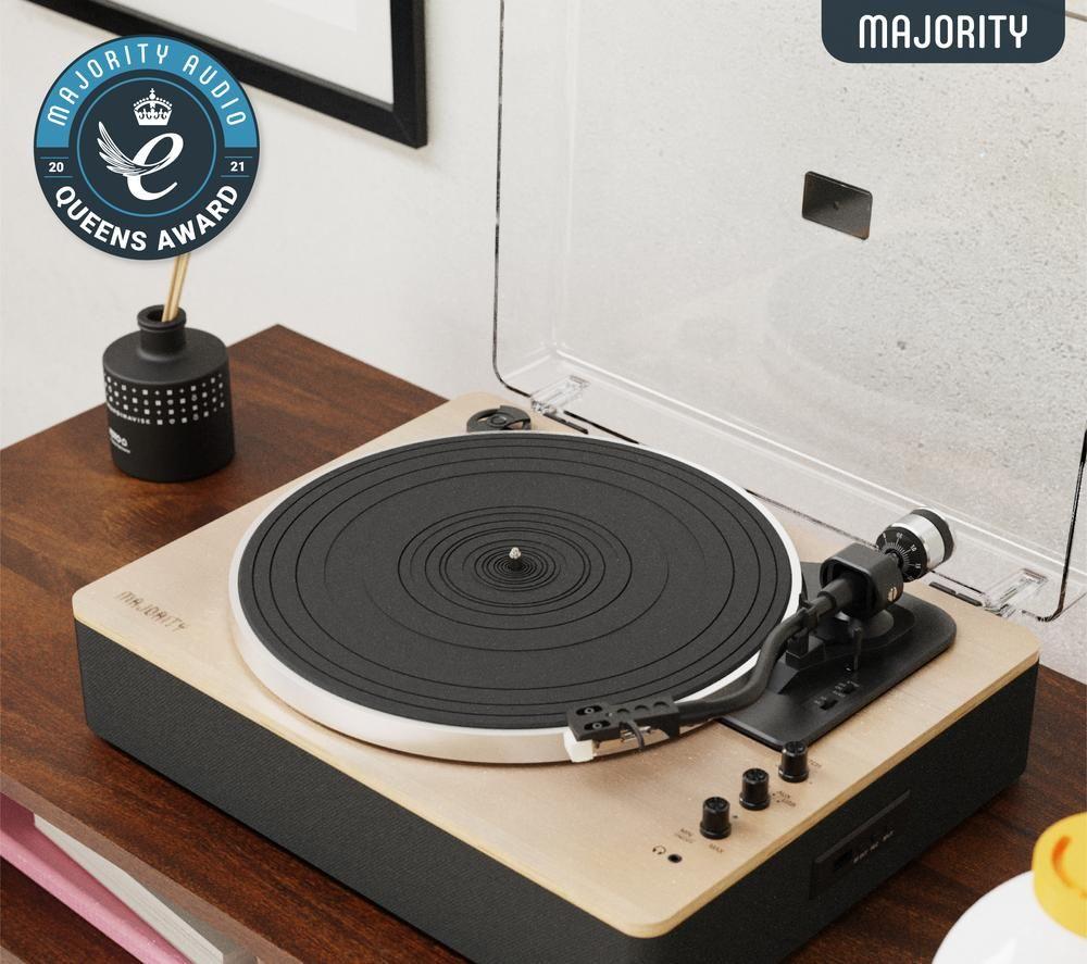 MAJORITY Folio Belt Drive Bluetooth Turntable - Black & Beige image number 3 of 6