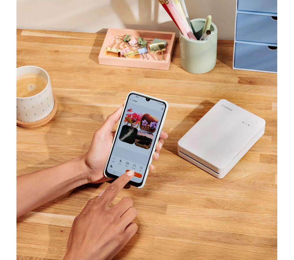 CANON SELPHY QX20 Portable Colour Photo Wireless Printer & XC-60L 54 x 85 mm Photo Paper & Ink Set - Sand White, 60 Sheets image number 5 of 7