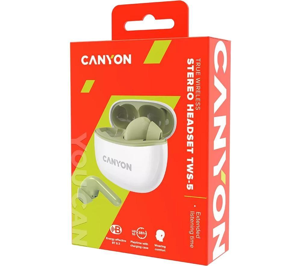 CANYON CNS-TWS5GR Wireless Bluetooth Earbuds - Green image number 4 of 5
