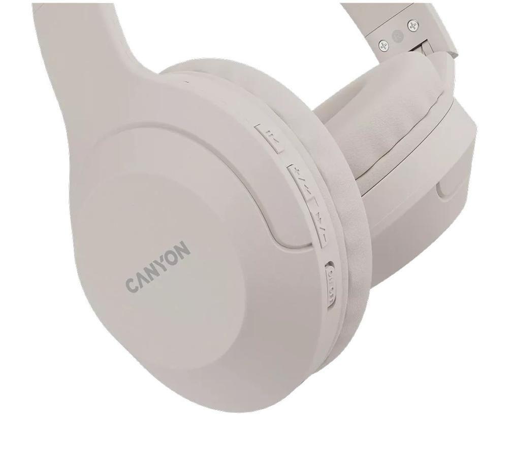 CANYON BTHS-3 Wireless Bluetooth Headphones - Beige image number 2 of 5