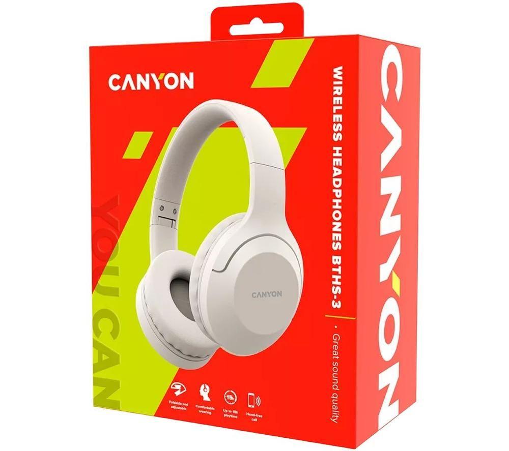 CANYON BTHS-3 Wireless Bluetooth Headphones - Beige image number 5 of 5