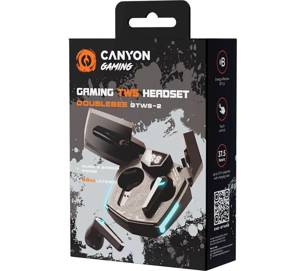 CANYON DoubleBee GTWS-2 Wireless Bluetooth Gaming Earbuds - Black image number 5 of 6