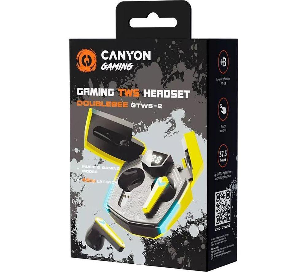 CANYON DoubleBee GTWS-2 Wireless Bluetooth Gaming Earbuds - Yellow image number 6 of 7