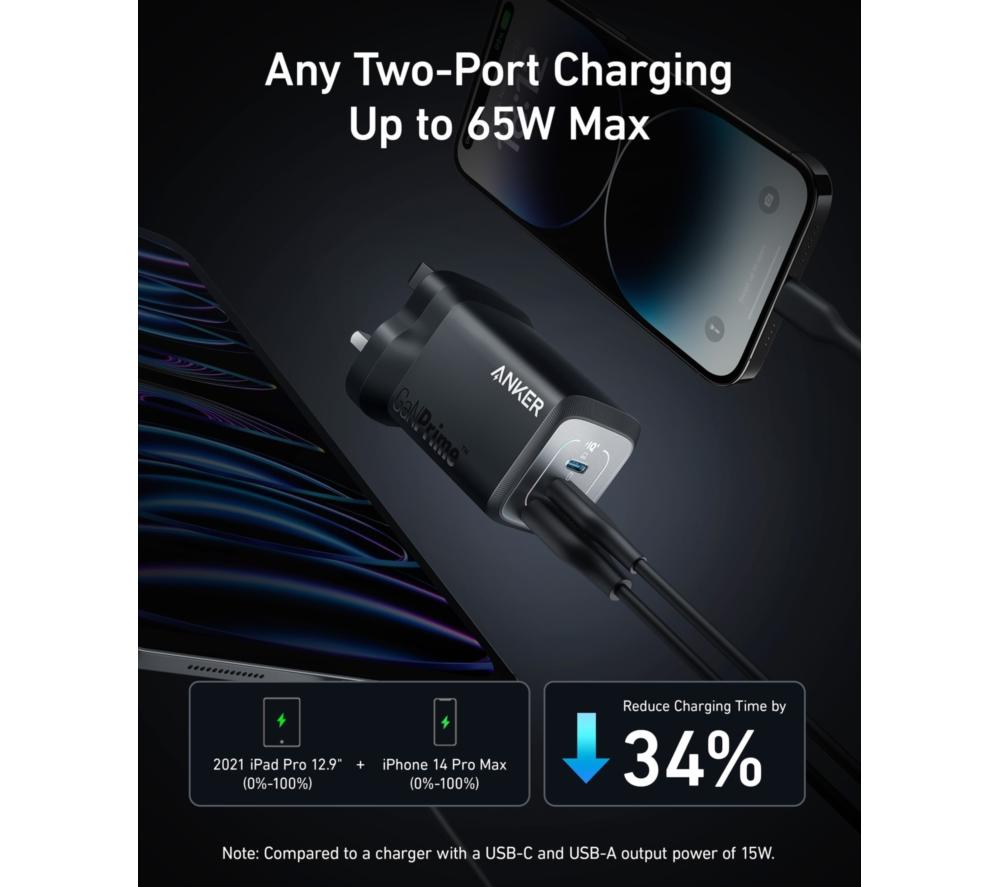 ANKER Prime 3-Port 67 W GaN USB Type-C Fast Charger image number 4 of 7