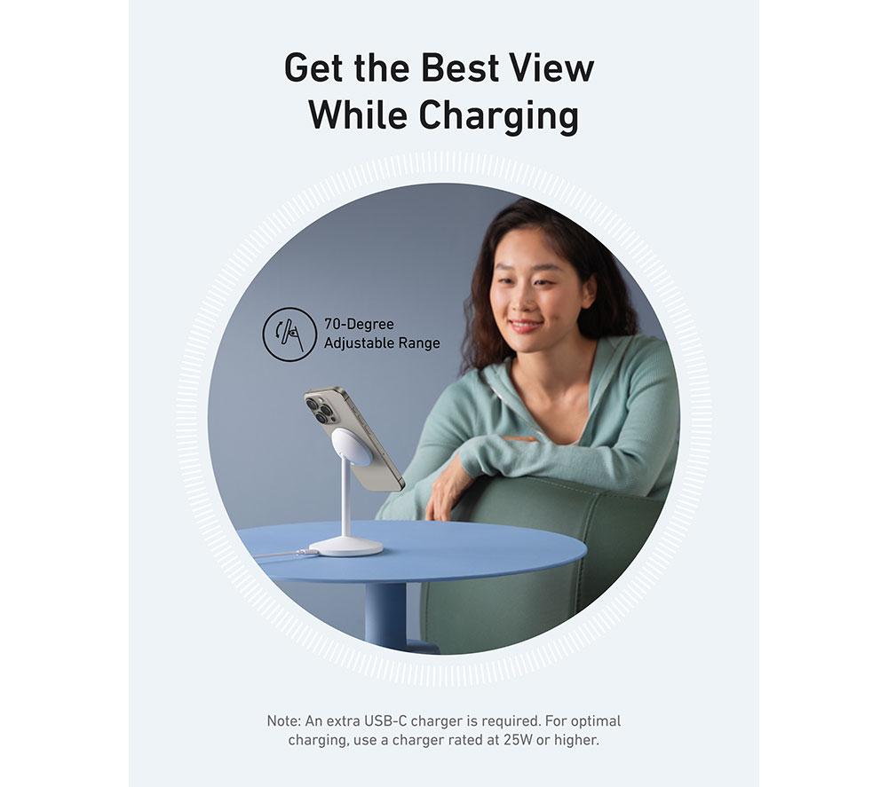 ANKER MagGo 15 W MagSafe Wireless Charging Stand - White image number 6 of 8
