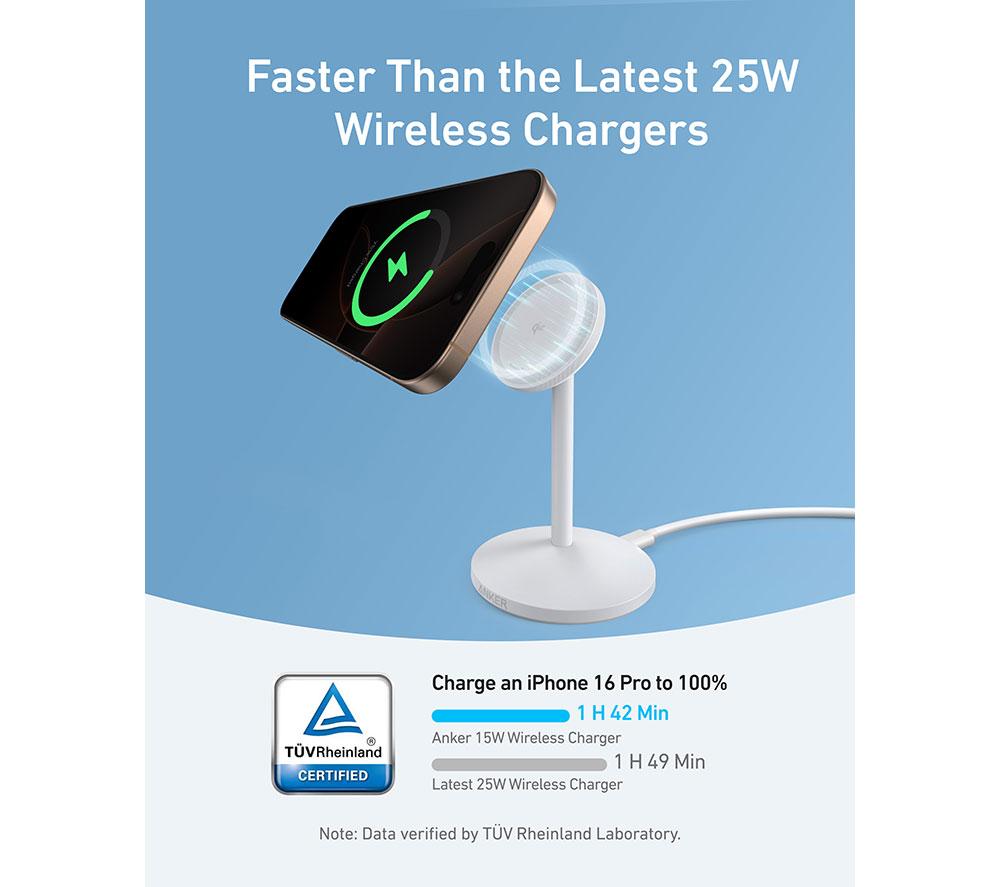 ANKER MagGo 15 W MagSafe Wireless Charging Stand - White image number 8 of 8