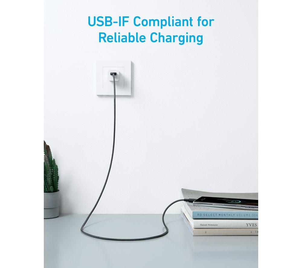 ANKER USB-A to USB Type-C Cable - 0.9 m, Black image number 3 of 5