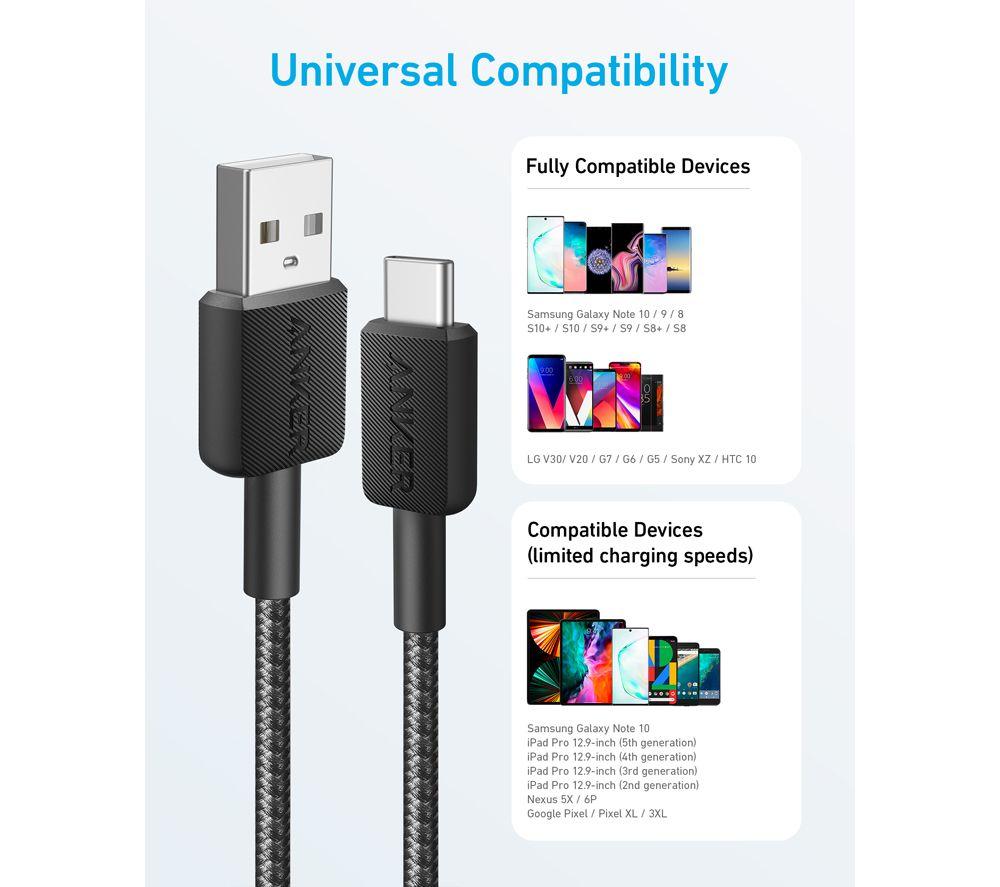 ANKER USB-A to USB Type-C Cable - 0.9 m, Black image number 4 of 5