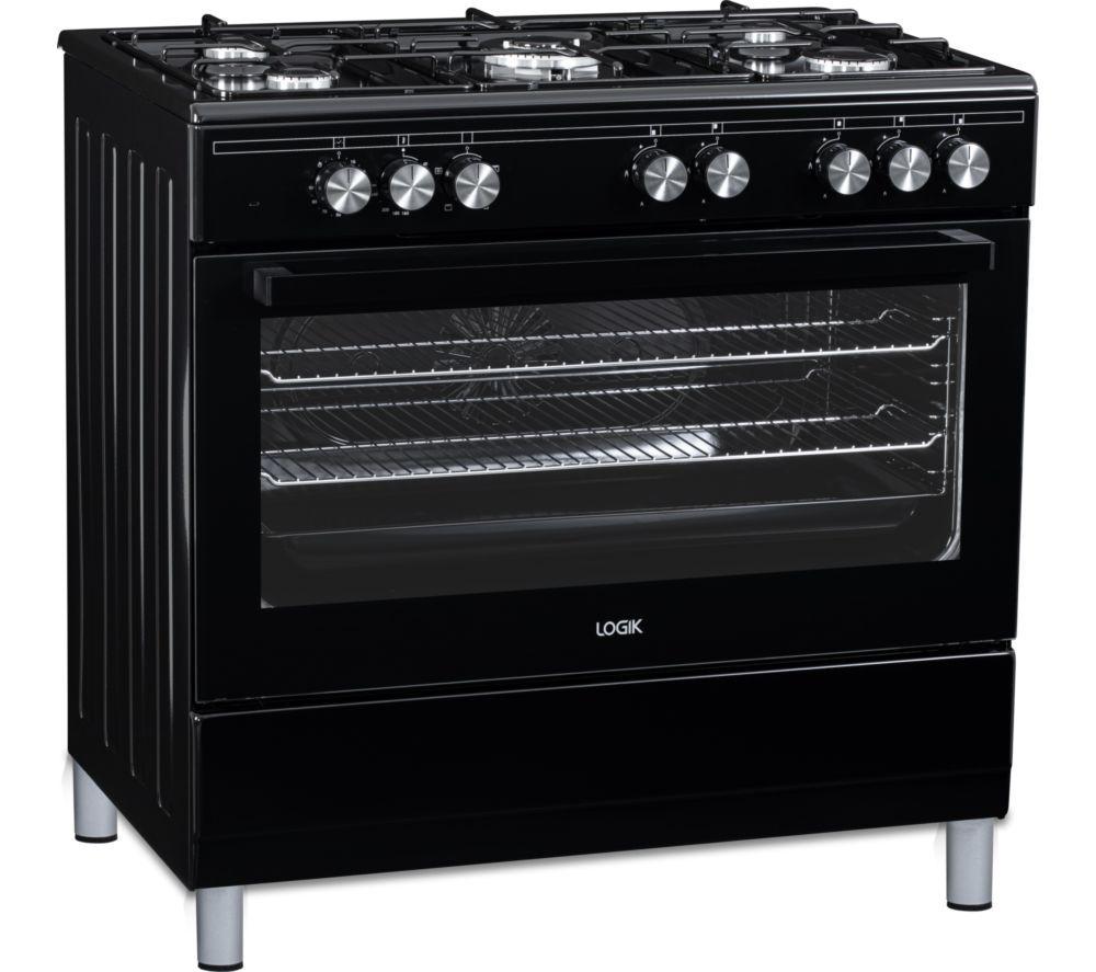 LOGIK LFTG90B25 90 cm Dual Fuel Range Cooker - Black image number 4 of 6