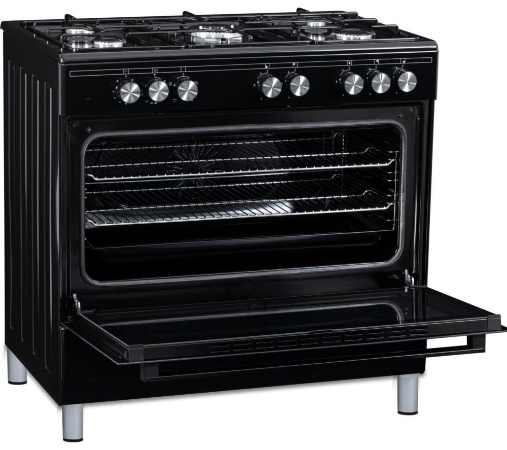 LOGIK LFTG90B25 90 cm Dual Fuel Range Cooker - Black image number 5 of 6