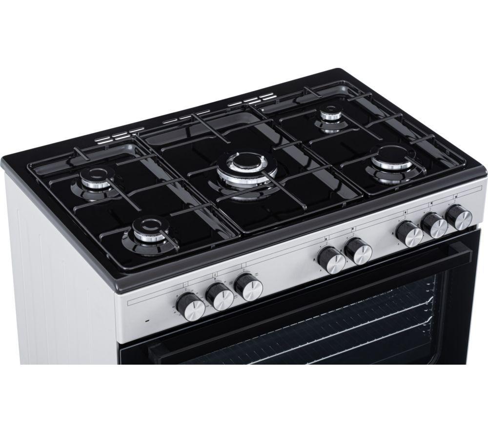 LOGIK LFTG90S25 90 cm Dual Fuel Range Cooker - Stainless Steel & Black image number 5 of 6