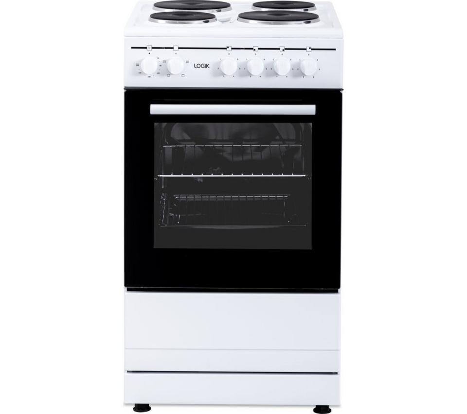 LOGIK LFSE50W25 50 cm Electric Solid Plate Cooker - White