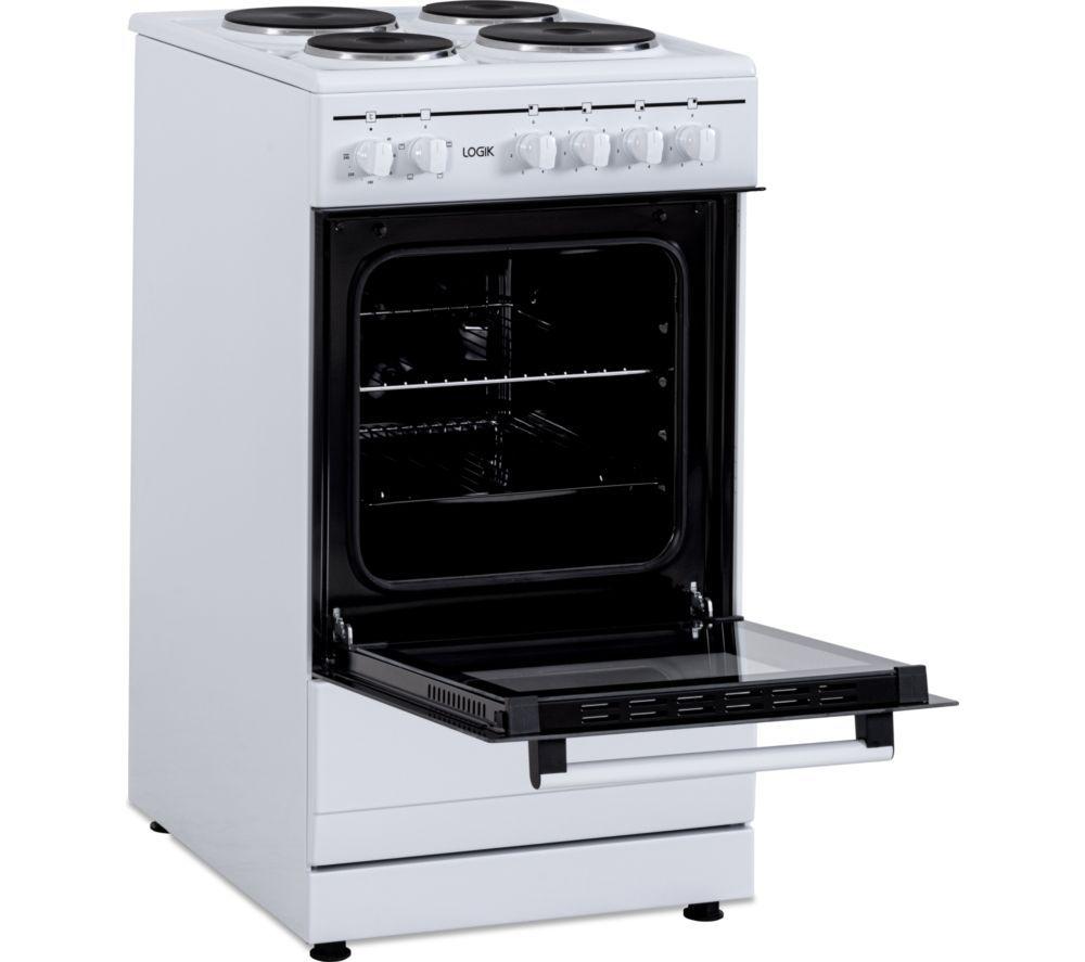 LOGIK LFSE50W25 50 cm Electric Solid Plate Cooker - White image number 4 of 6