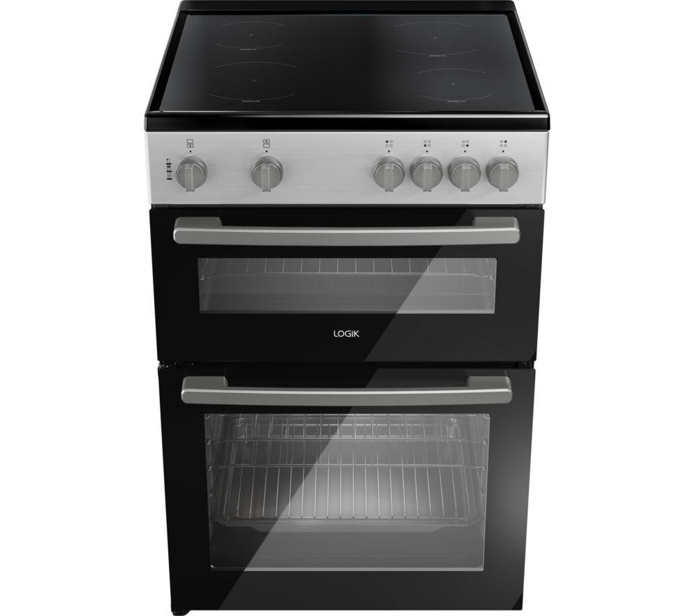 LOGIK LDOC60S25 60 cm Electric Cooker – Silver, Silver/Grey