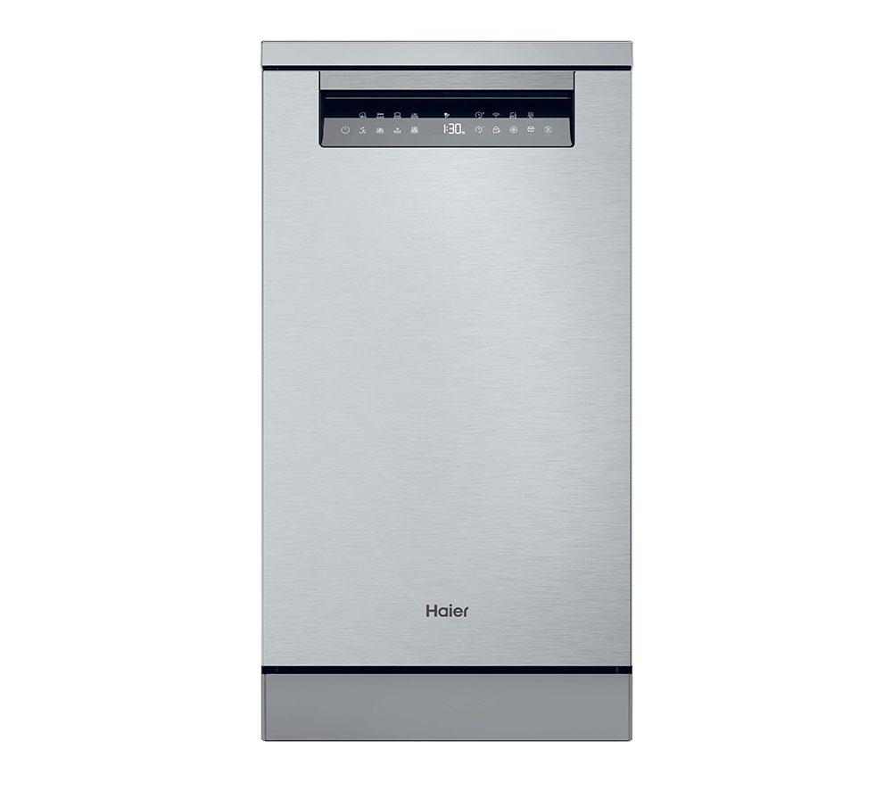 HAIER I Pro Shine XF1C3TB1FX-80 Slimline WiFi-enabled Dishwasher – Silver, Silver/Grey