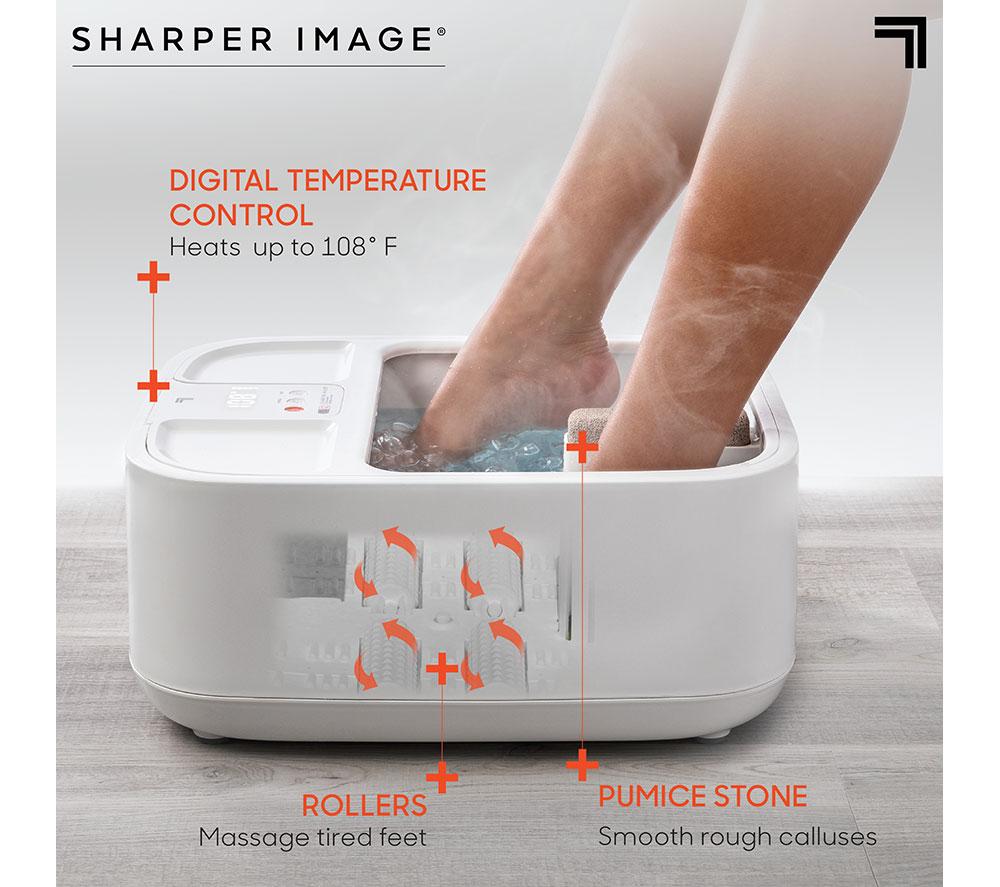 SHARPER IMAGE Foot Bath with Heated Massage - White image number 3 of 6
