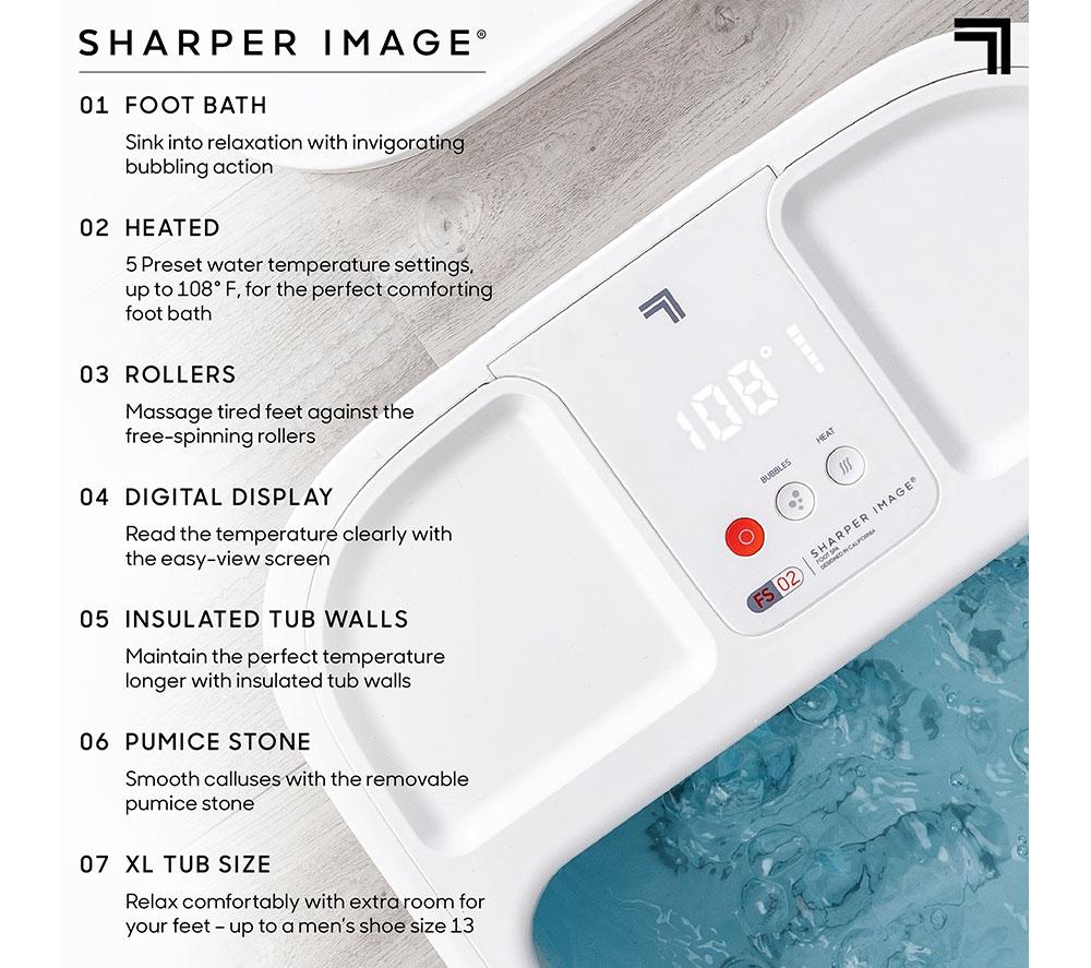 SHARPER IMAGE Foot Bath with Heated Massage - White image number 4 of 6