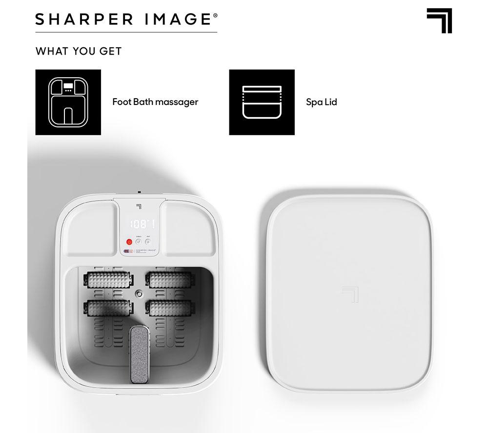 SHARPER IMAGE Foot Bath with Heated Massage - White image number 5 of 6