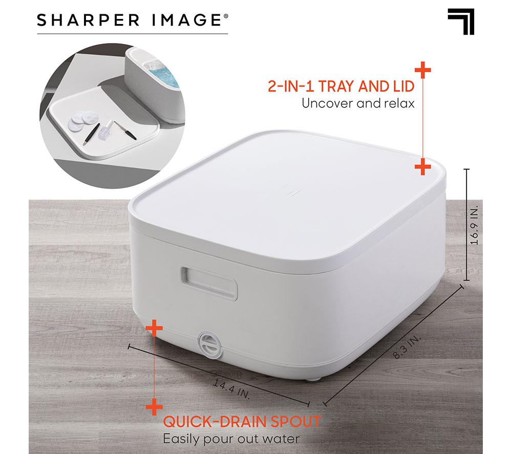 SHARPER IMAGE Foot Bath with Heated Massage - White image number 6 of 6