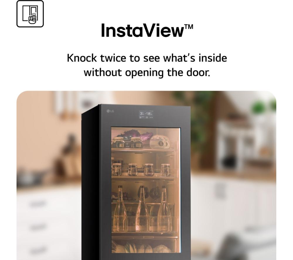 LG InstaView GBG5160CEV Smart 60/40 Fridge Freezer - Essence Black Steel image number 5 of 16